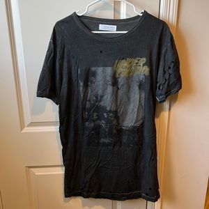 Zara Extra Long Graphic Tshirt with holes - Size M
